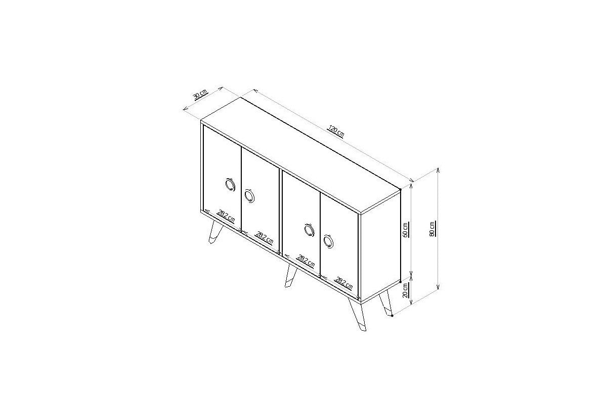 Sideboard mit 4 türen, Eagle Weiß (6)