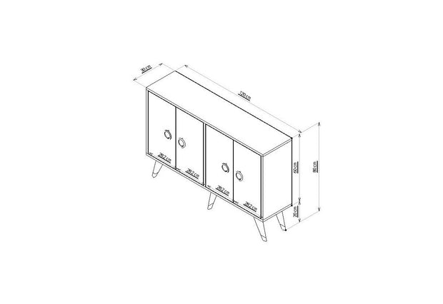 Sideboard mit 4 türen, Eagle Weiß (6)