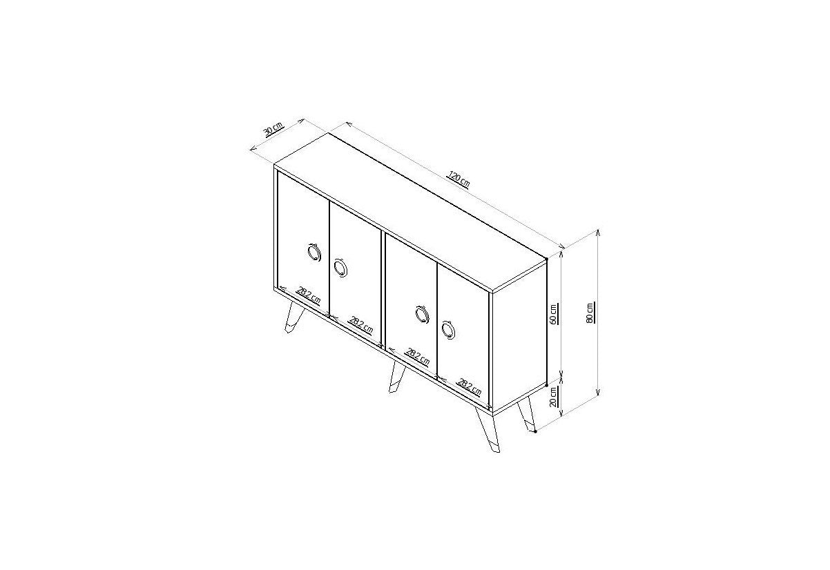 Sideboard mit 4 türen, Eagle Anthrazit (6)