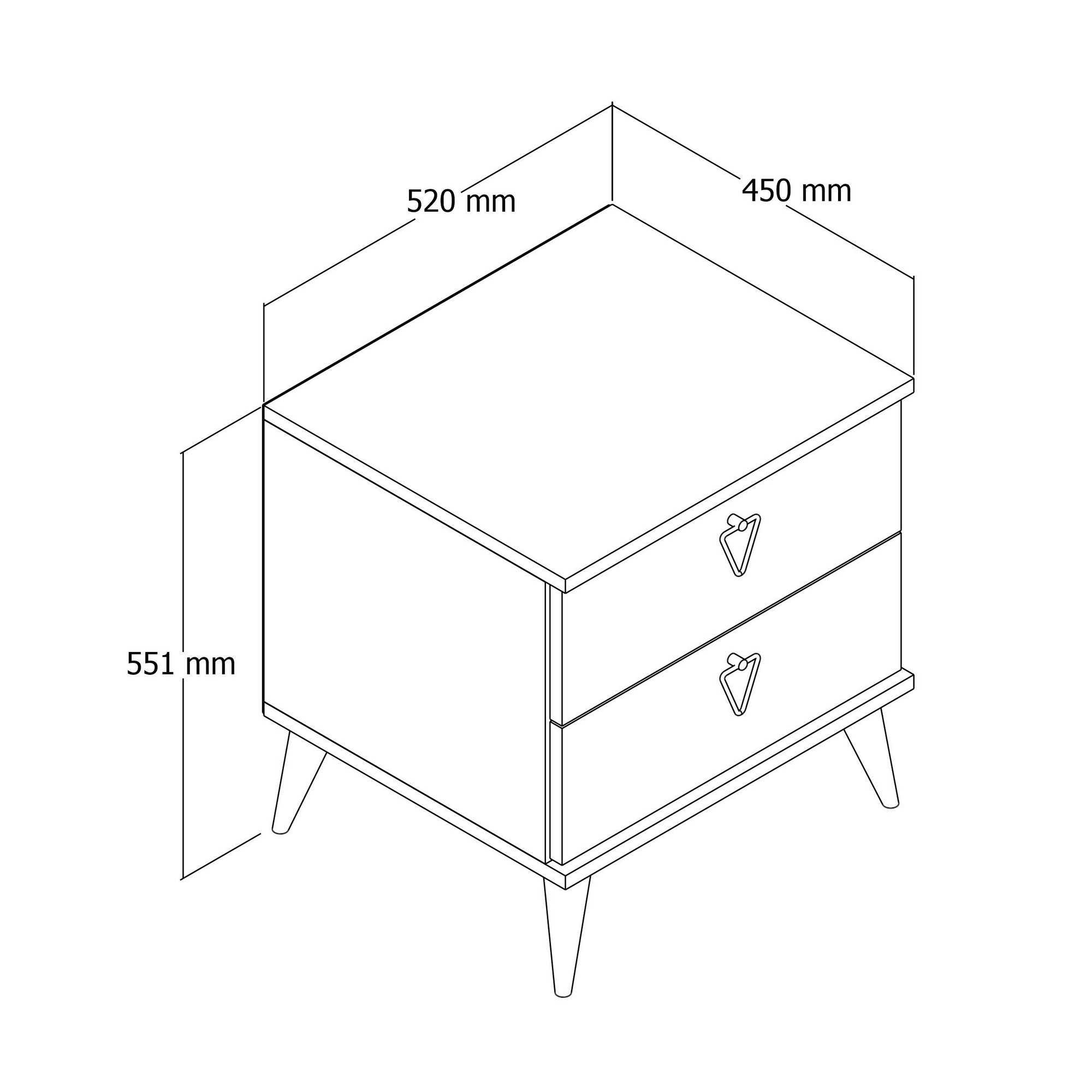 Nachttisch mit 2 schubladen, Versa 3630 Nussbaum (4)