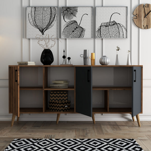 Sideboard mit 3 türen, Exxen Anthrazit (2)