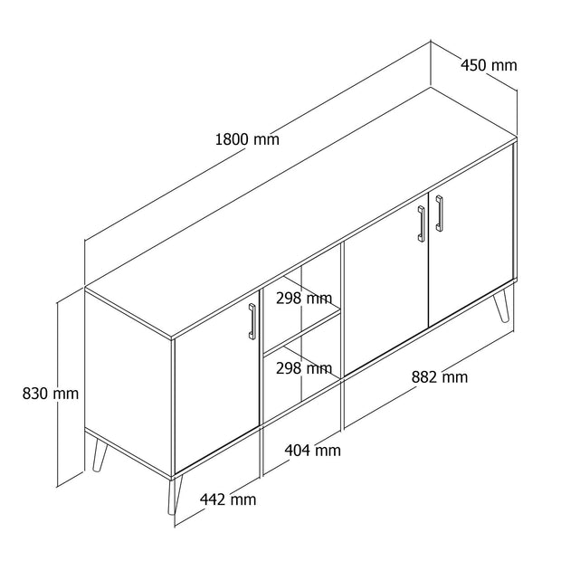 Sideboard mit 3 türen, Exxen Anthrazit (4)