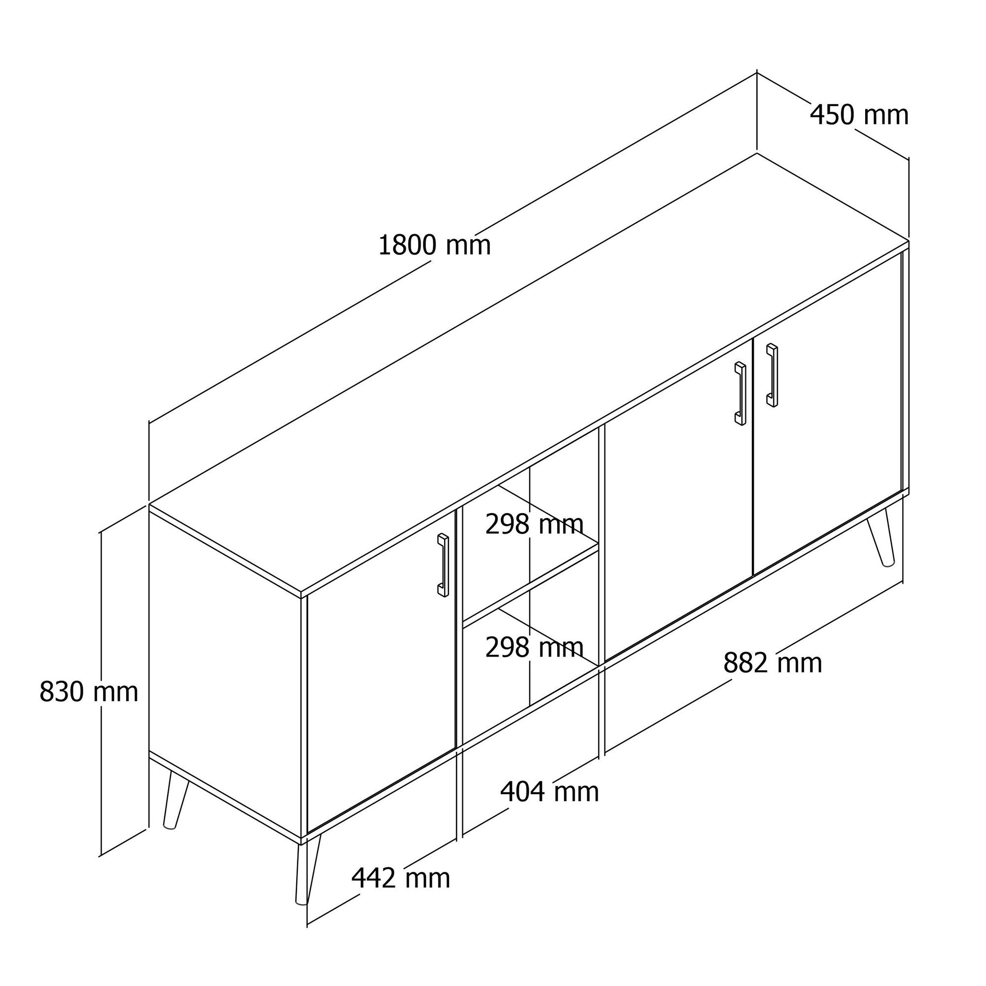 Sideboard mit 3 türen, Exxen Nussbaum (4)