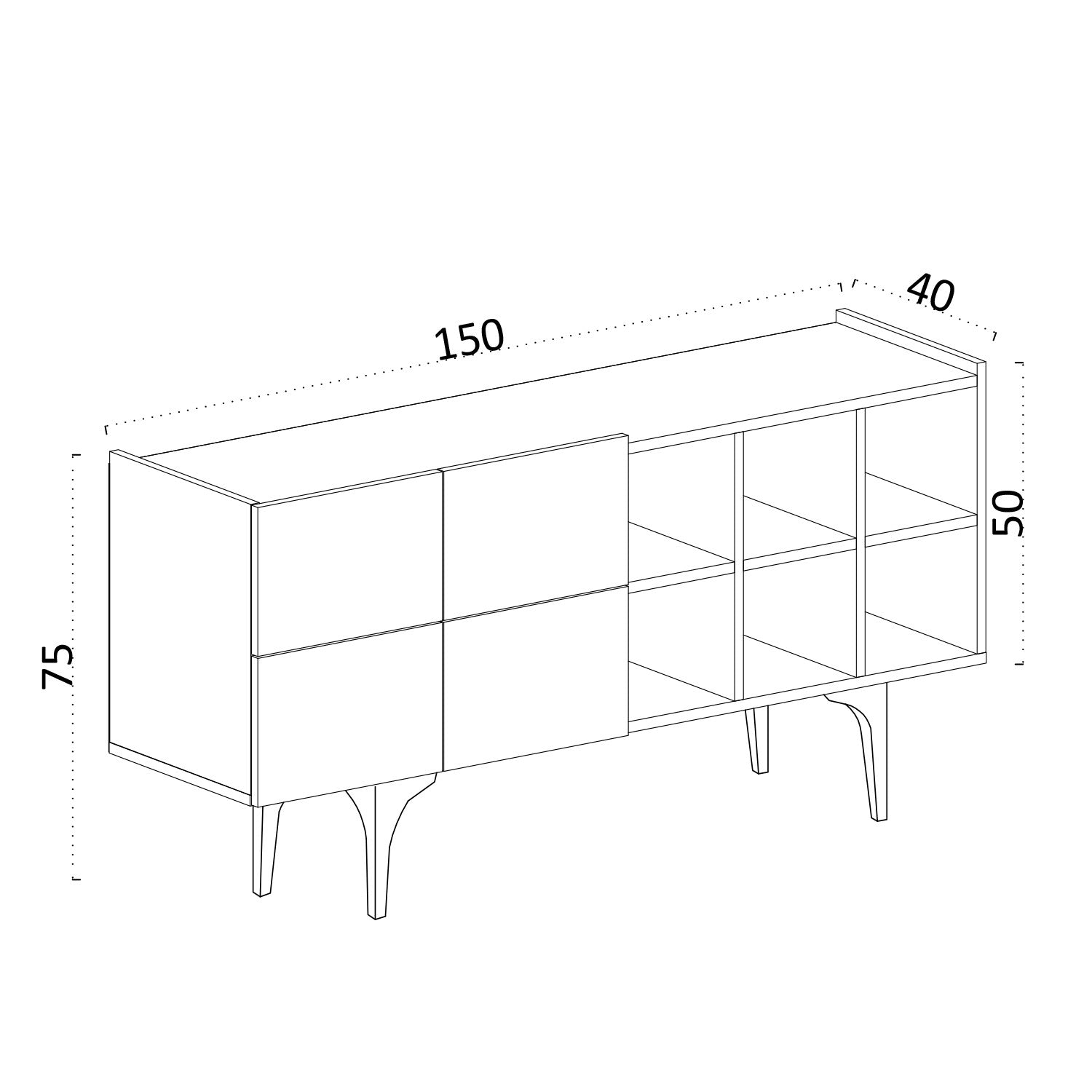 Sideboard mit 4 türen, Sirius Eiche (4)