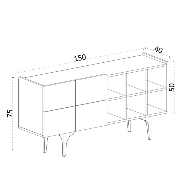 Sideboard mit 4 türen, Sirius Eiche (4)