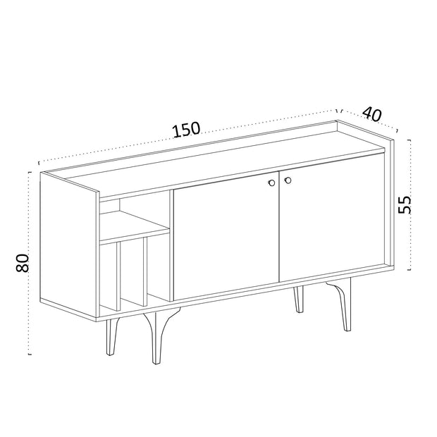 Sideboard mit 2 türen, Magnetor Weiß (4)