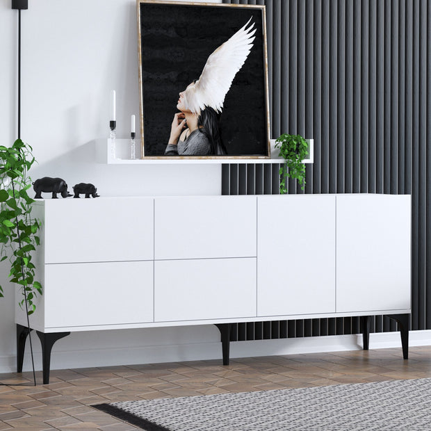 Sideboard mit 6 türen, Lucky Weiß (1)