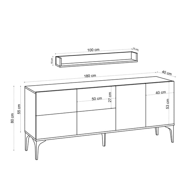 Sideboard mit 6 türen, Lucky Weiß (2)