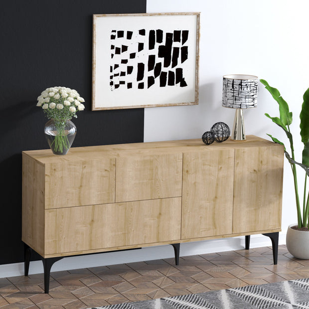 Sideboard mit 5 türen, Tress Eiche (1)