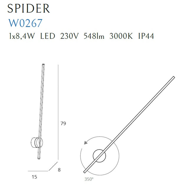 Wandleuchte Spider W0267 Schwarz (3)