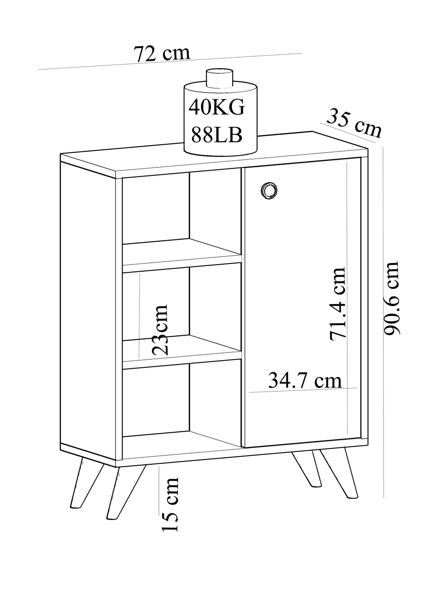 Sideboard mit 1 tür, Athena Eiche (5)