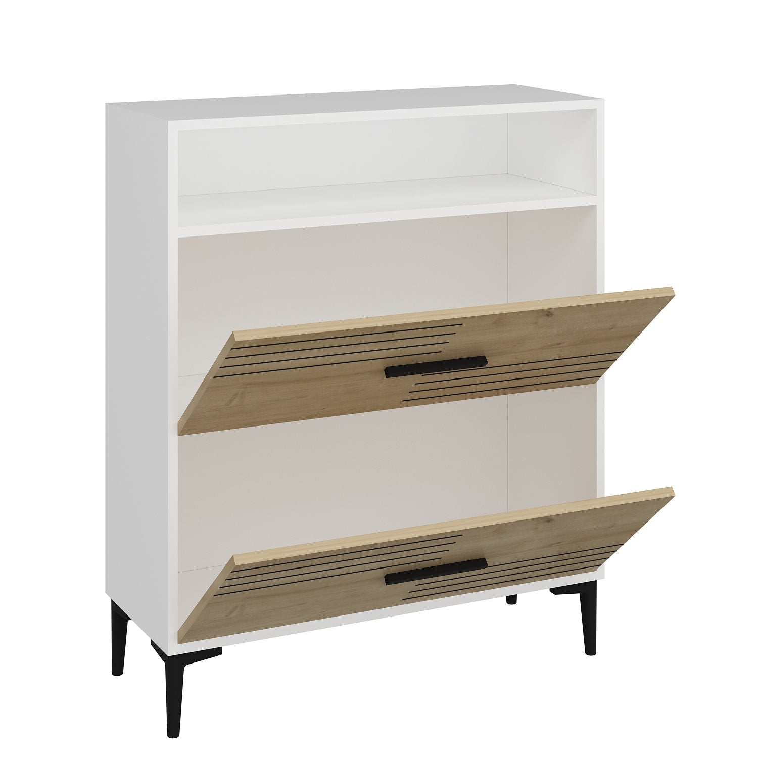 Sideboard mit 1 schublade und 2 türen, Albedo Weiß (4)