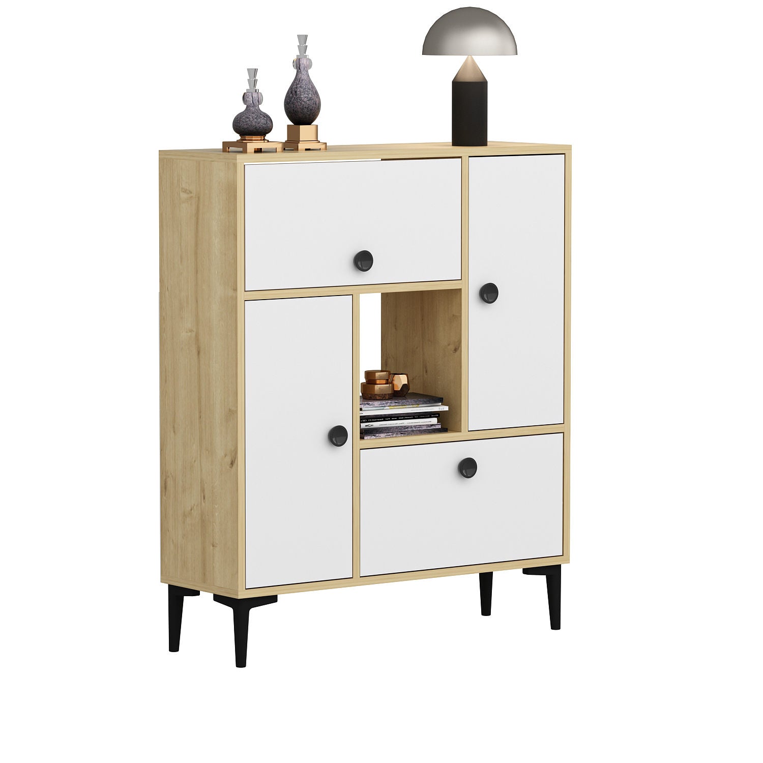 Sideboard mit 4 türen, Sidelya Eiche (2)