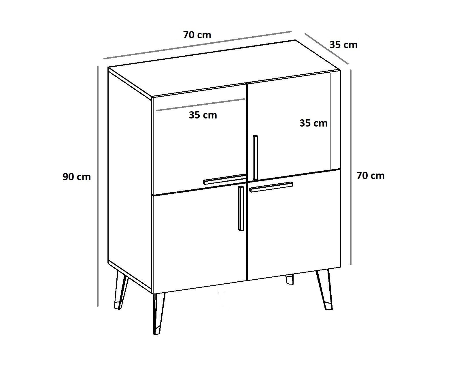 Sideboard mit 4 türen, Makro Weiß (4)