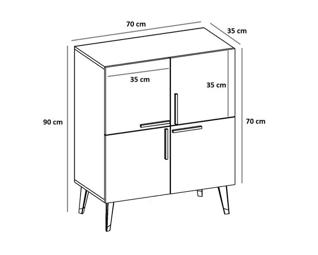 Sideboard mit 4 türen, Makro Nussbaum (4)