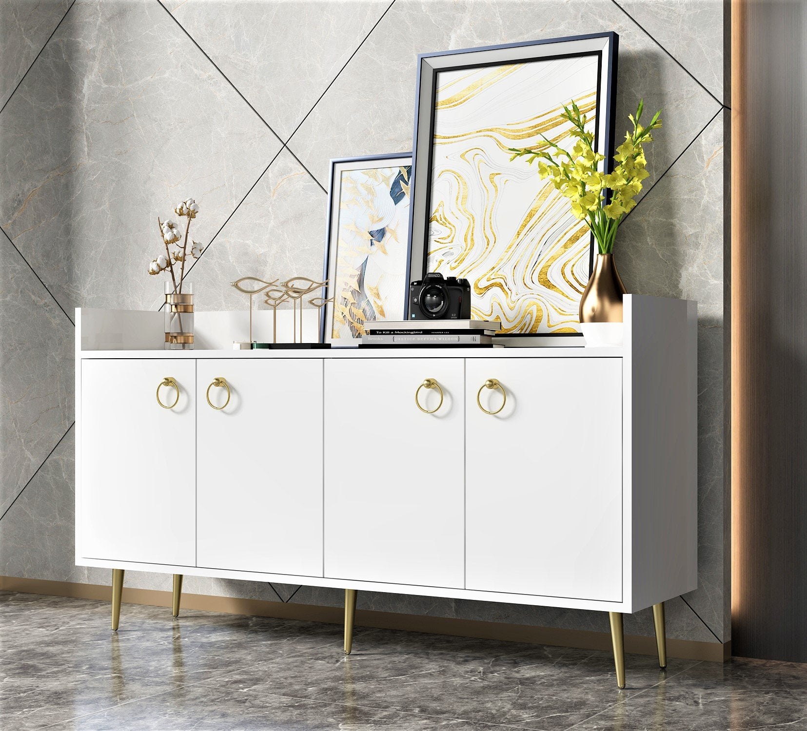 Sideboard mit 4 türen, Daring Weiß (1)