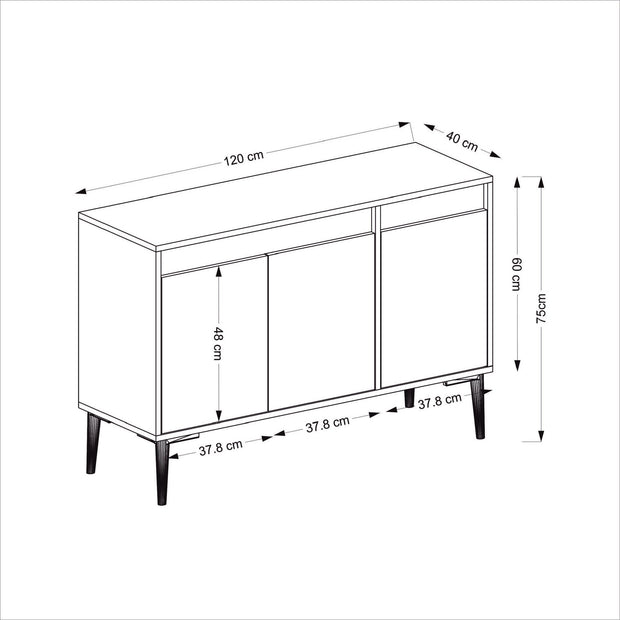 Sideboard mit 3 türen, Asude Nussbaum (5)