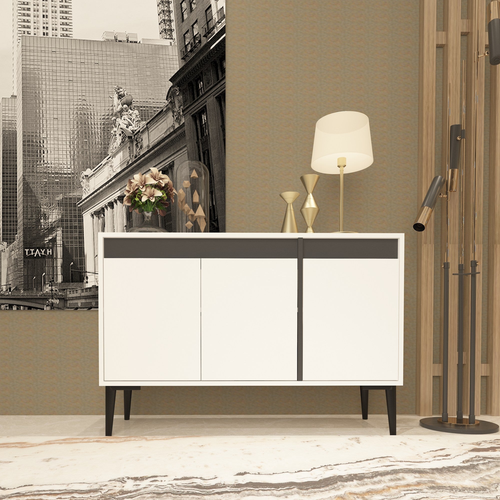 Sideboard mit 3 türen, Asude Weiß