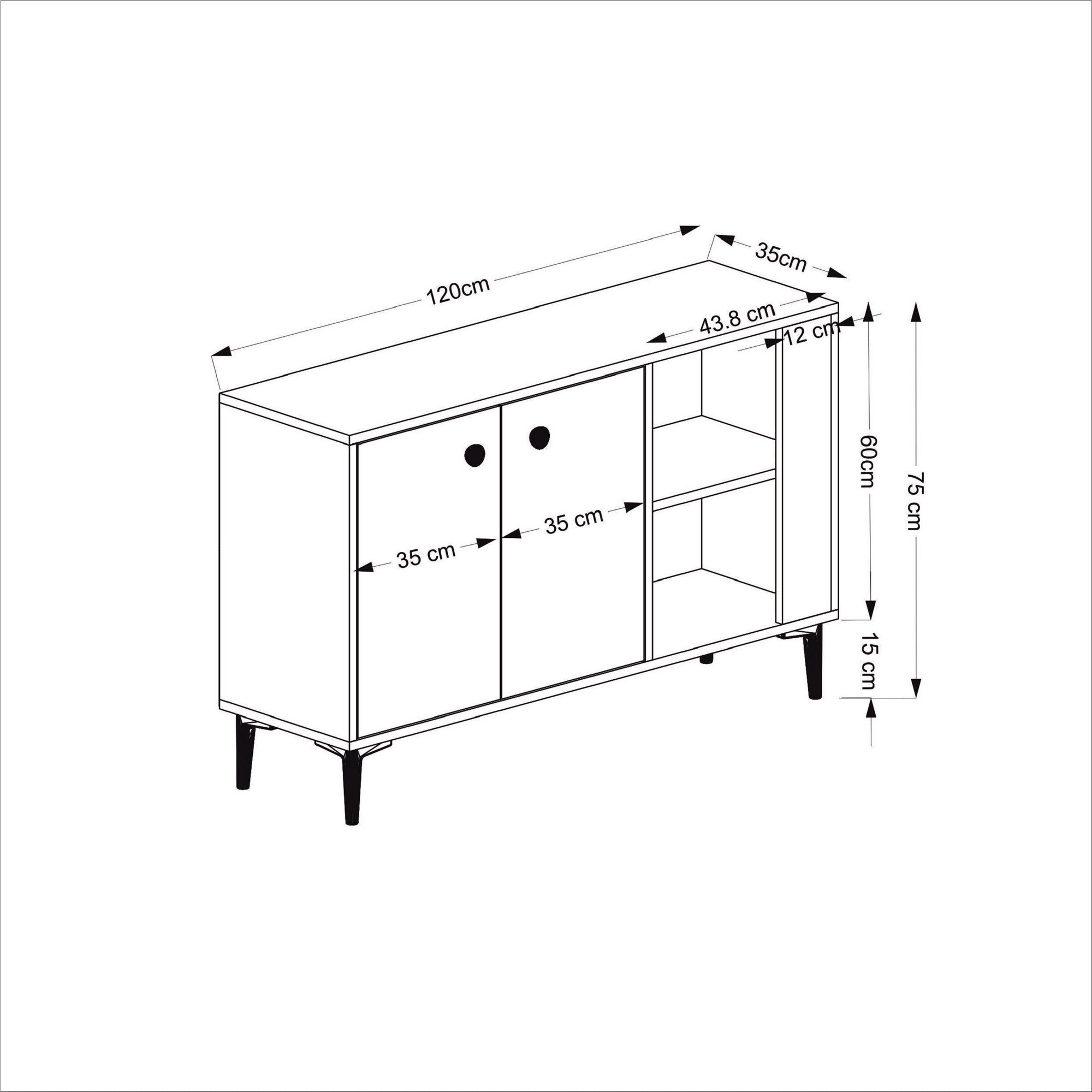 Sideboard mit 2 türen, Sahra Anthrazit (5)