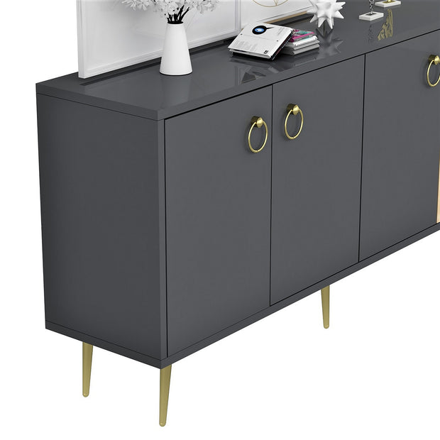 Sideboard mit 4 türen, Drop Anthrazit (3)