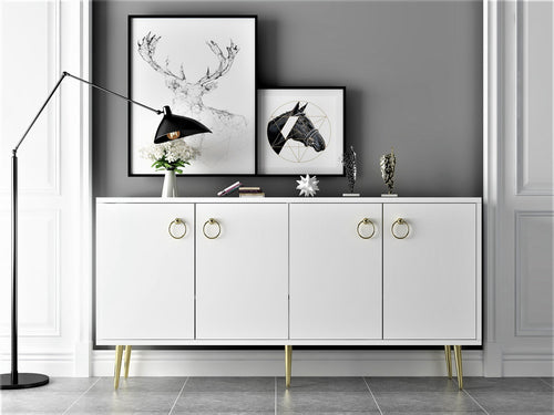 Sideboard mit 4 türen, Drop Weiß