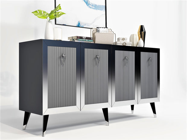 Sideboard mit 4 türen, Bare Anthrazit (4)