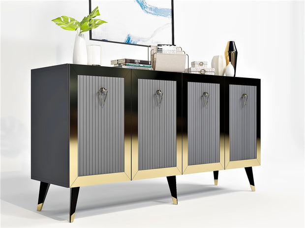 Sideboard mit 4 türen, Bare Anthrazit (4)