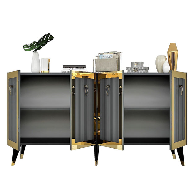 Sideboard mit 4 türen, Bare Anthrazit (5)