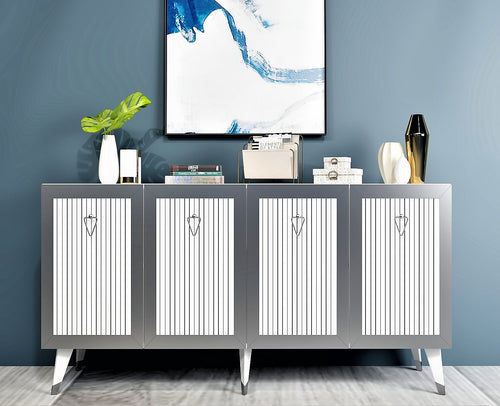 Sideboard mit 4 türen, Bare Silber