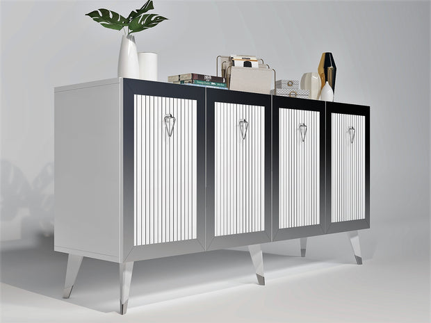 Sideboard mit 4 türen, Bare Silber (4)