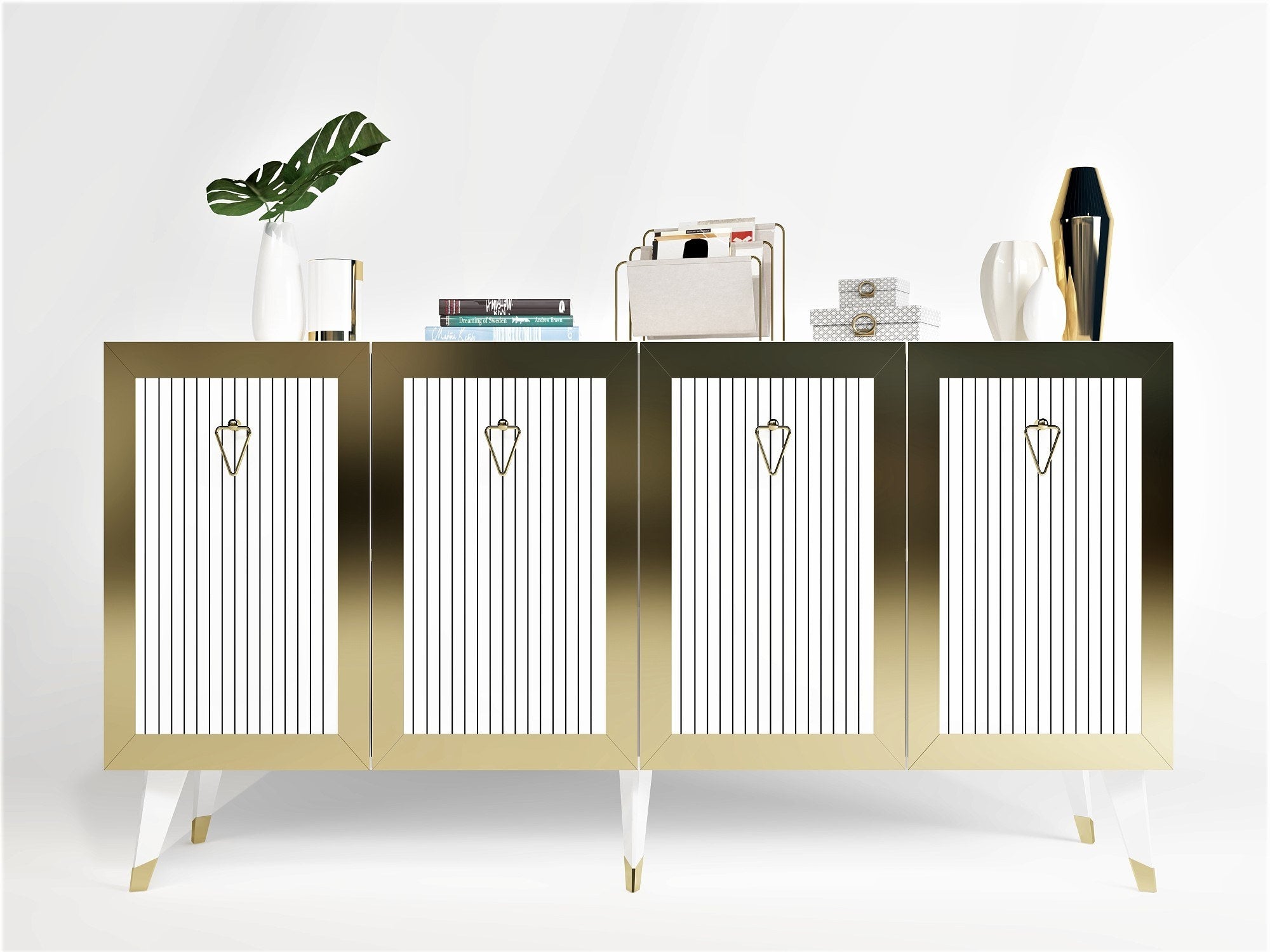 Sideboard mit 4 türen, Bare Gold (3)