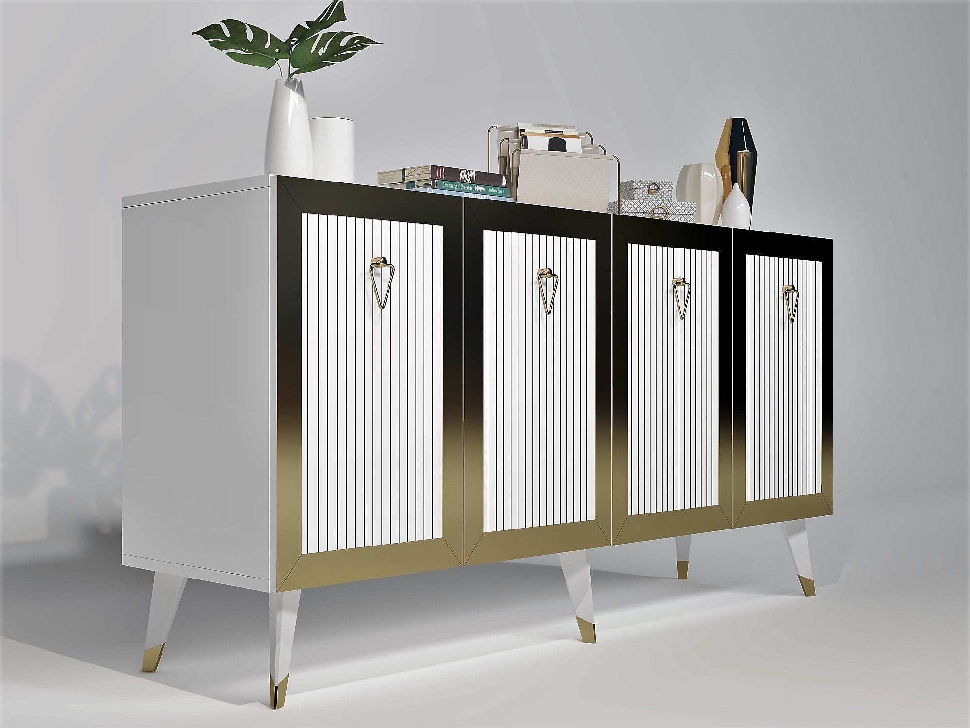 Sideboard mit 4 türen, Bare Gold (4)