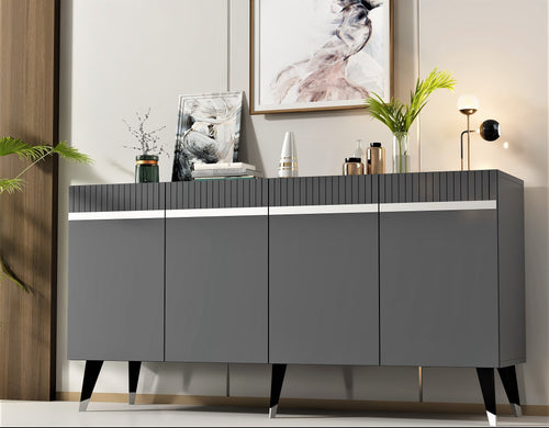 Sideboard mit 4 türen, Defne Anthrazit (1)