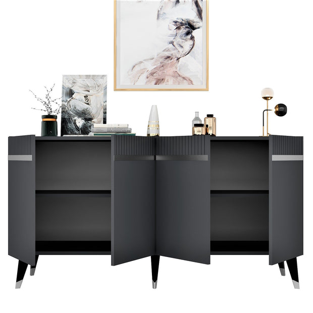 Sideboard mit 4 türen, Defne Anthrazit (6)