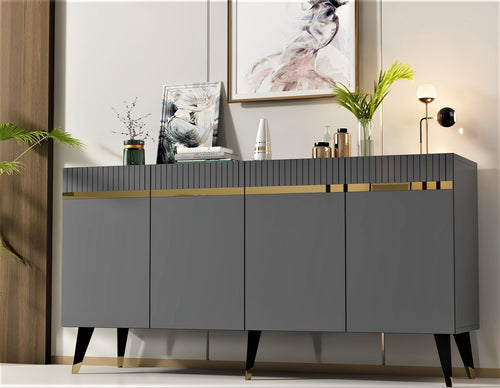 Sideboard mit 4 türen, Defne Anthrazit (1)