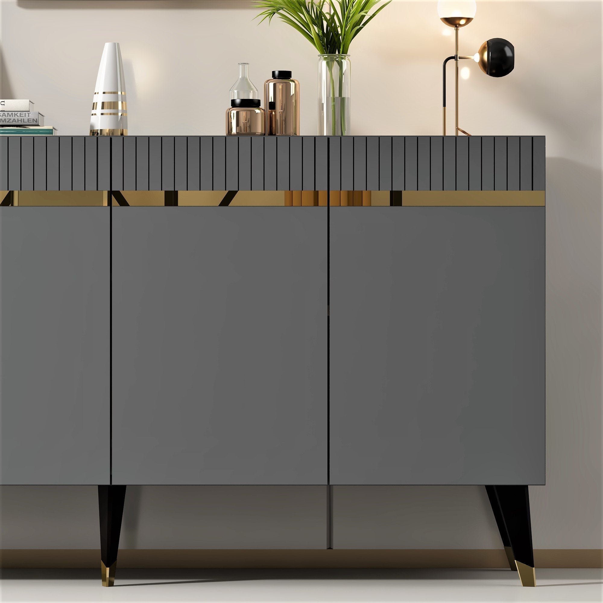 Sideboard mit 4 türen, Defne Anthrazit (2)