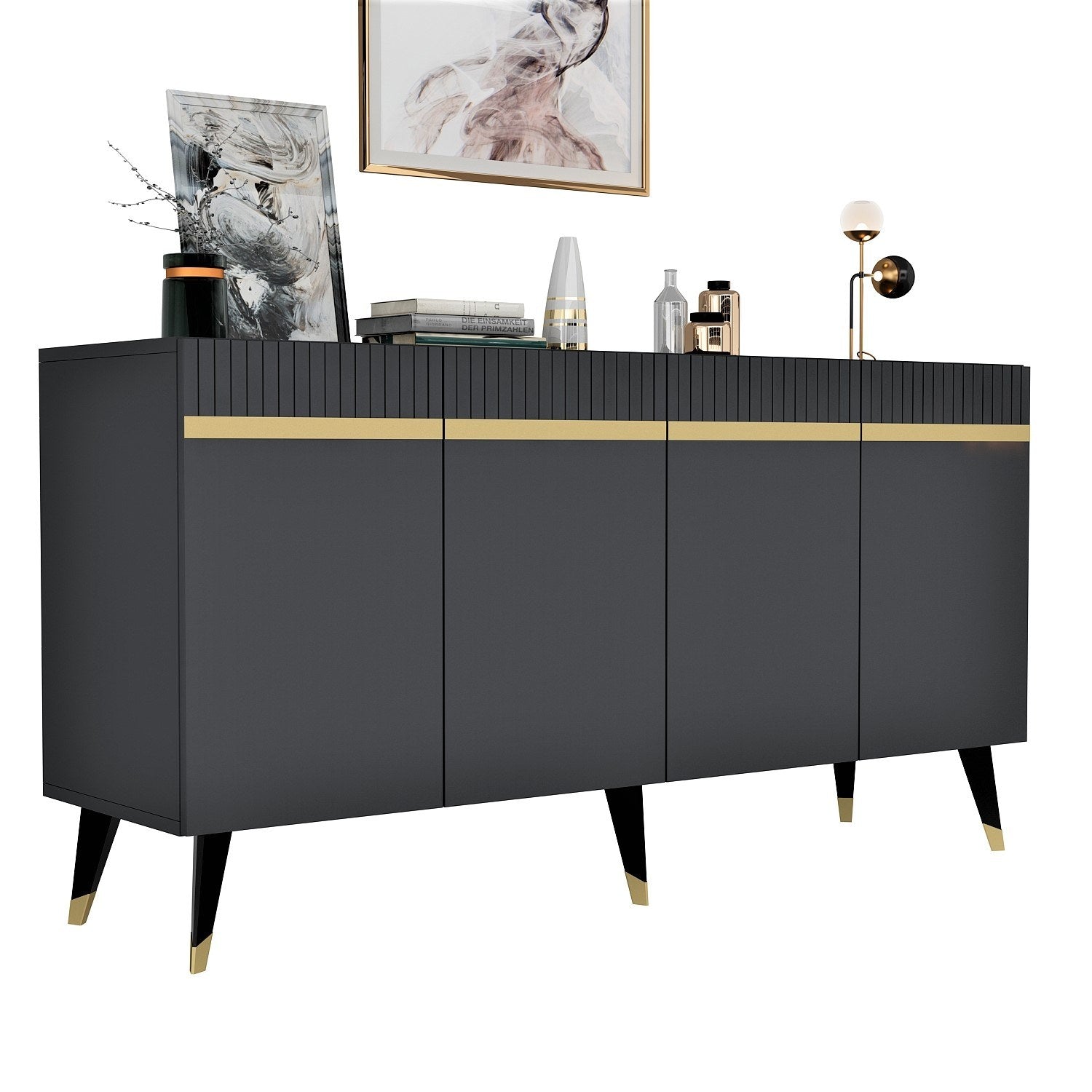 Sideboard mit 4 türen, Defne Anthrazit (5)