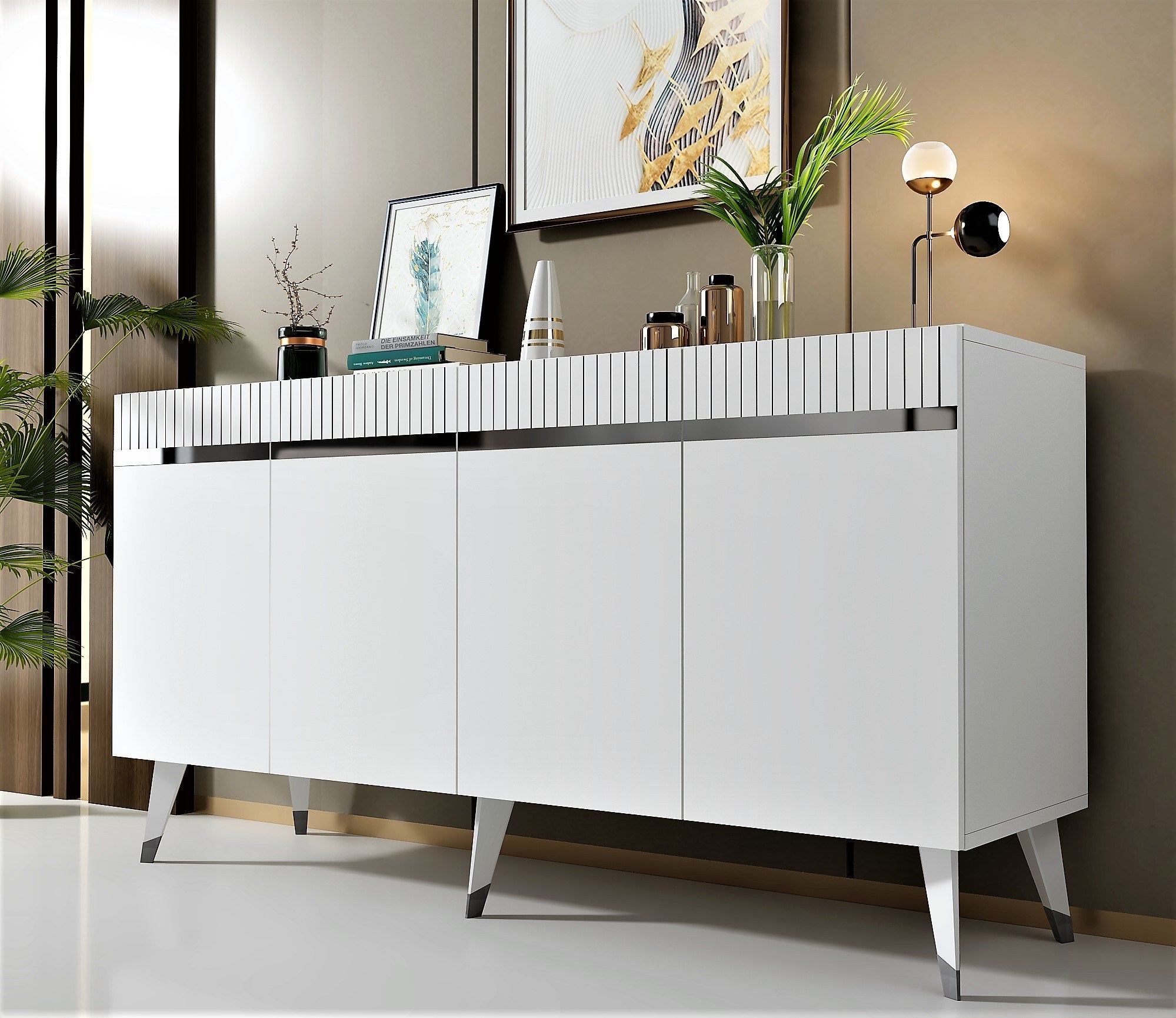 Sideboard mit 4 türen, Defne Silber (1)