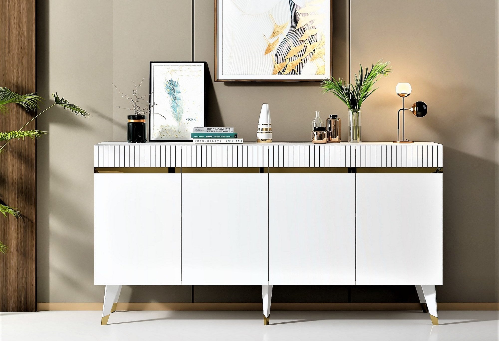 Sideboard mit 4 türen, Defne Gold