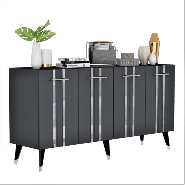 Sideboard mit 4 türen, Asel Silber (5)