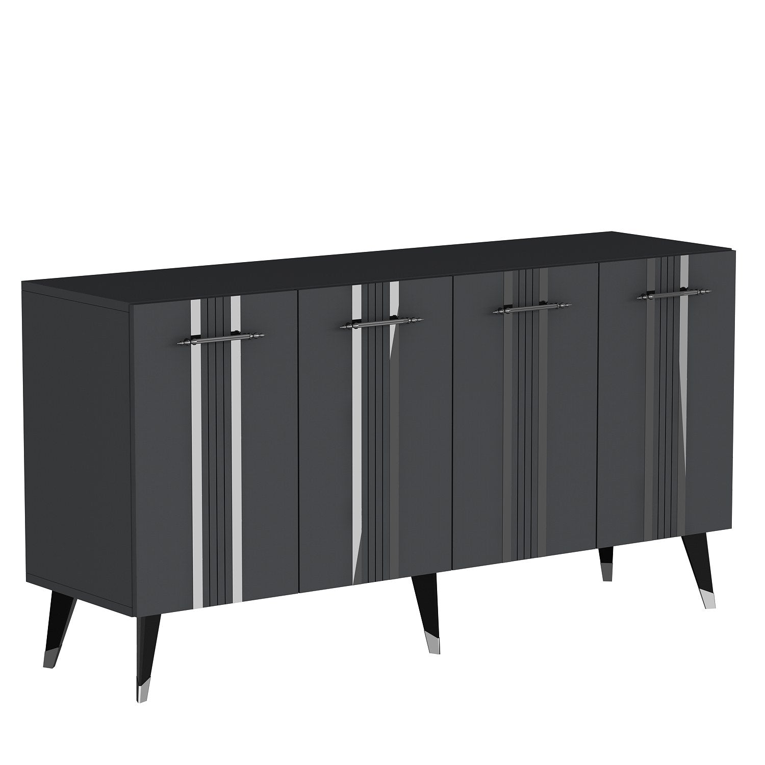 Sideboard mit 4 türen, Asel Silber (7)