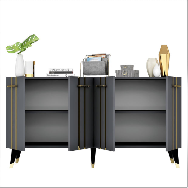 Sideboard mit 4 türen, Asel Gold (6)