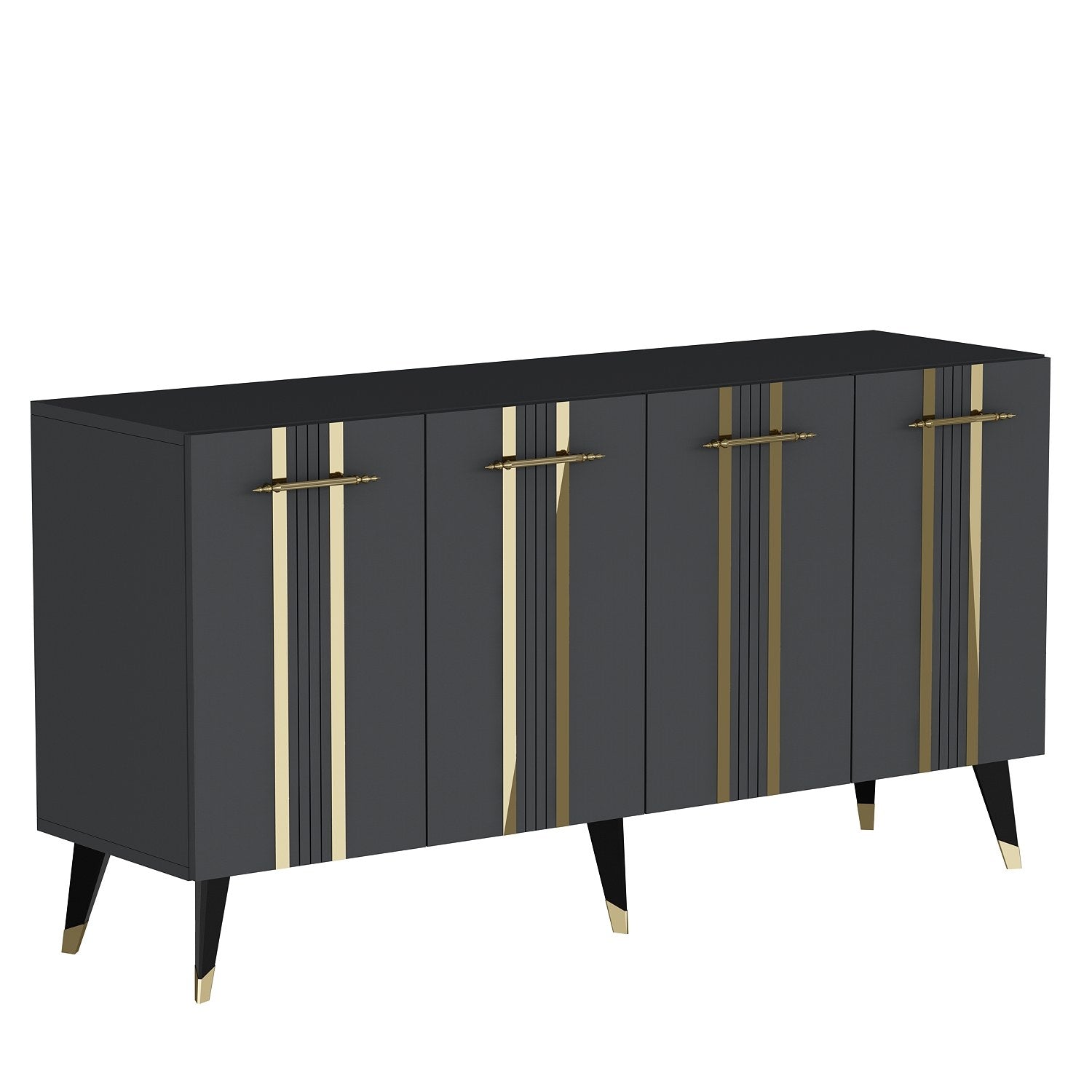 Sideboard mit 4 türen, Asel Gold (7)