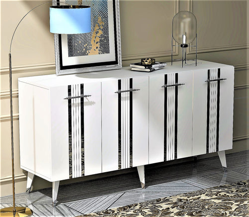 Sideboard mit 4 türen, Asel Silber (1)