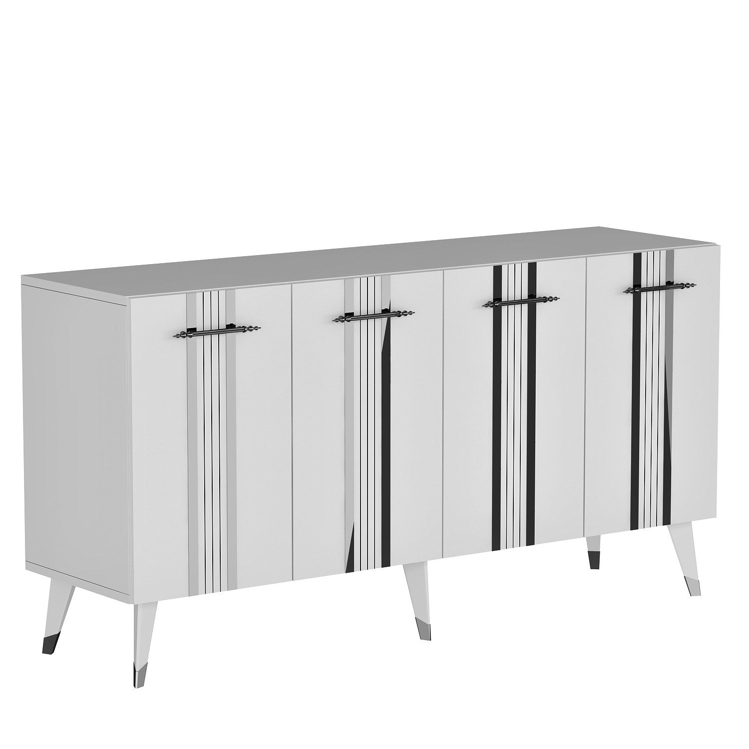 Sideboard mit 4 türen, Asel Silber (7)