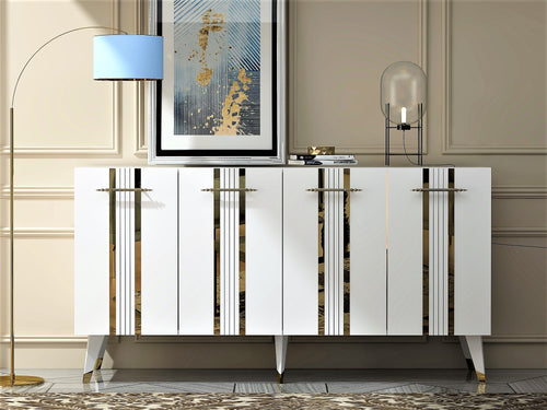 Sideboard mit 4 türen, Asel Gold