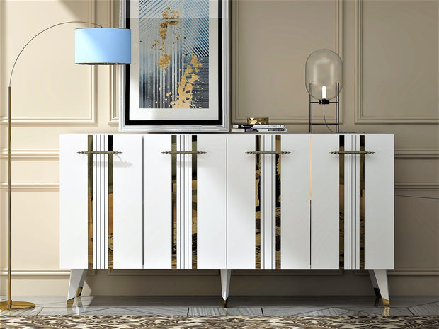 Sideboard mit 4 türen, Asel Gold