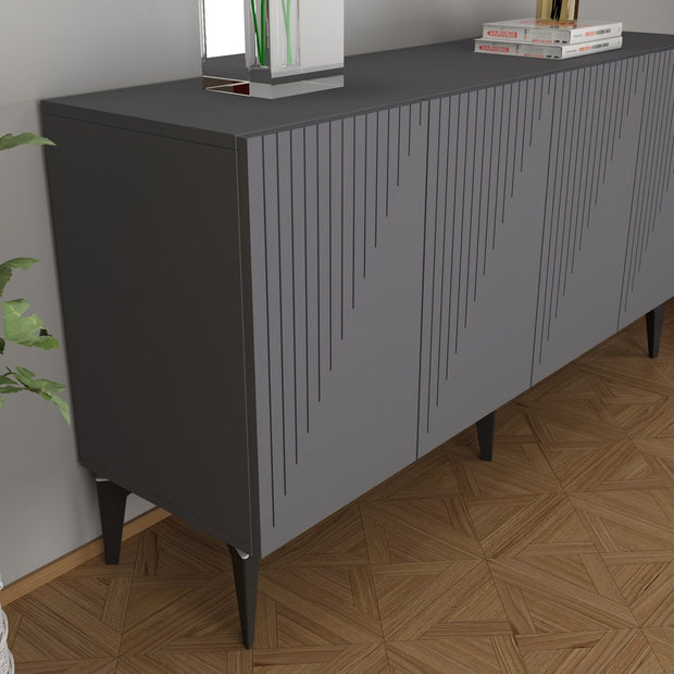 Sideboard mit 4 türen, Draw Anthrazit (3)