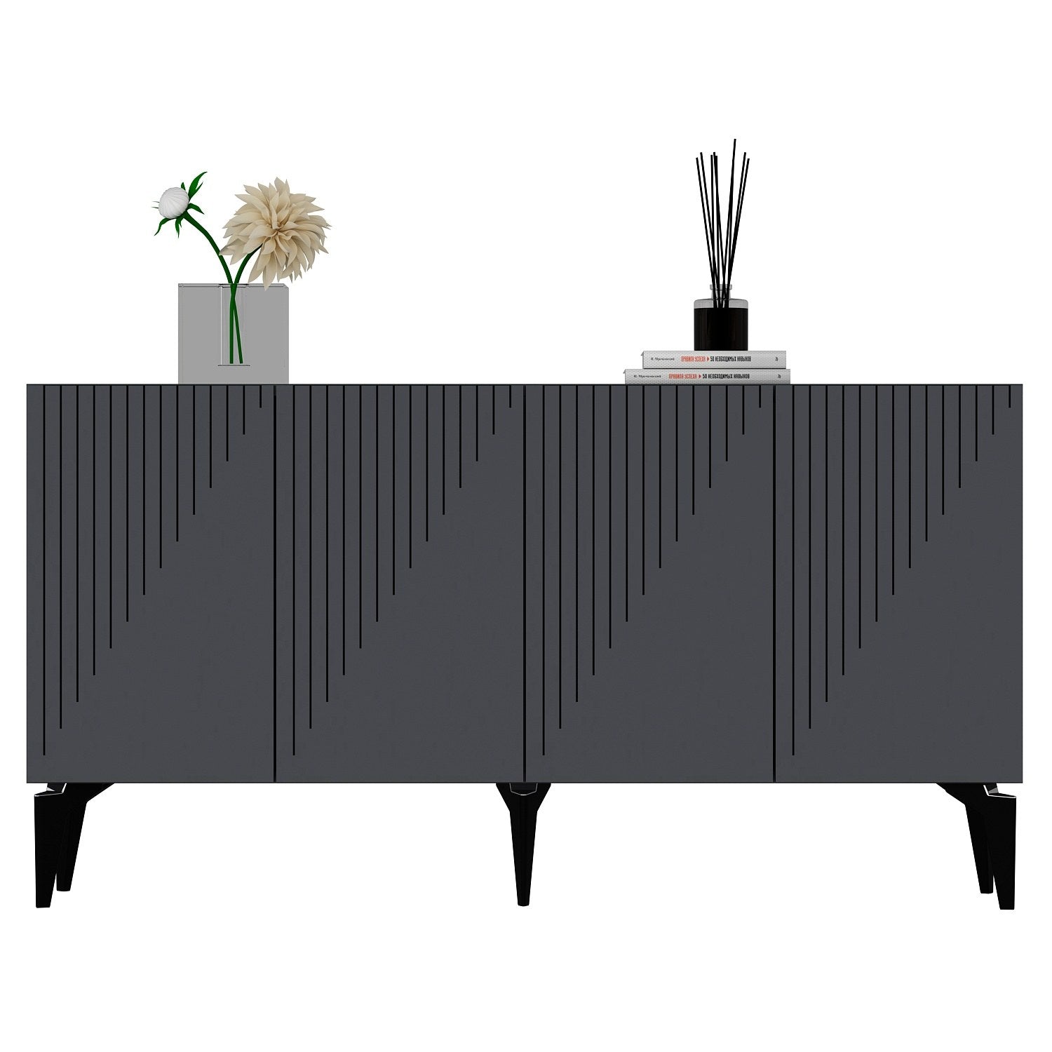 Sideboard mit 4 türen, Draw Anthrazit (4)