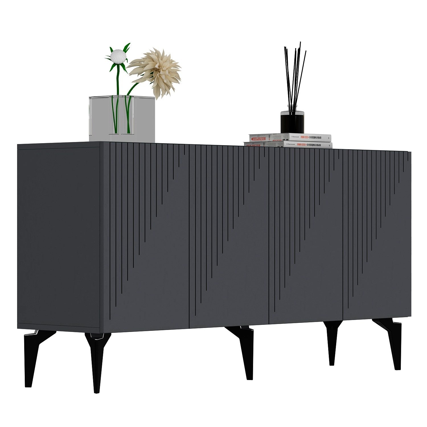 Sideboard mit 4 türen, Draw Anthrazit (5)